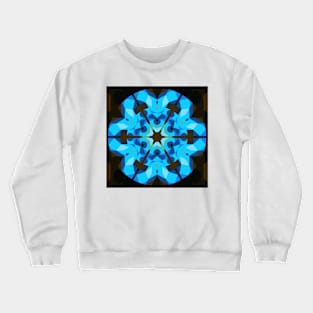 Retro Mandala Flower Blue and Orange Crewneck Sweatshirt